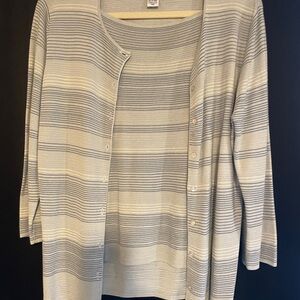 Rena Rowan Gray Striped Cardigan 2piece set